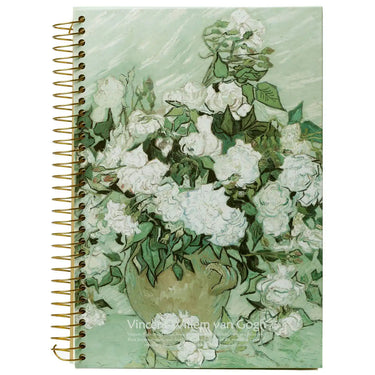 D5346-2 A4 Spiral Notepad Van Gogh White Roses